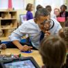 President Barack Obama visits a pre-kindergarten classroom at the College Heights Early Childhood Learning Center in Decatur, Georgia, February 14, 2013. 
