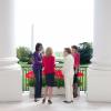 First Lady Michelle Obama hosts former First Lady Rosalynn Carter, Dr. Jill Biden, and Maria Eitel, new CEO of the Corporation for National and Community Service, at the White House, April 21, 2009.