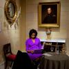 First Lady Michelle Obama looks over her speech before speaking at the Metropolitan Museum of Art in New York City, May 18, 2009.