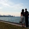 President Barack Obama and First Lady Michelle Obama look out at the Chicago, Illinois, skyline, June 15, 2012. 